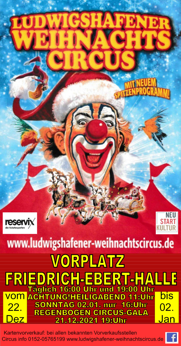 Plakat zum Ludwigshafener Weihnachtscircus 2019