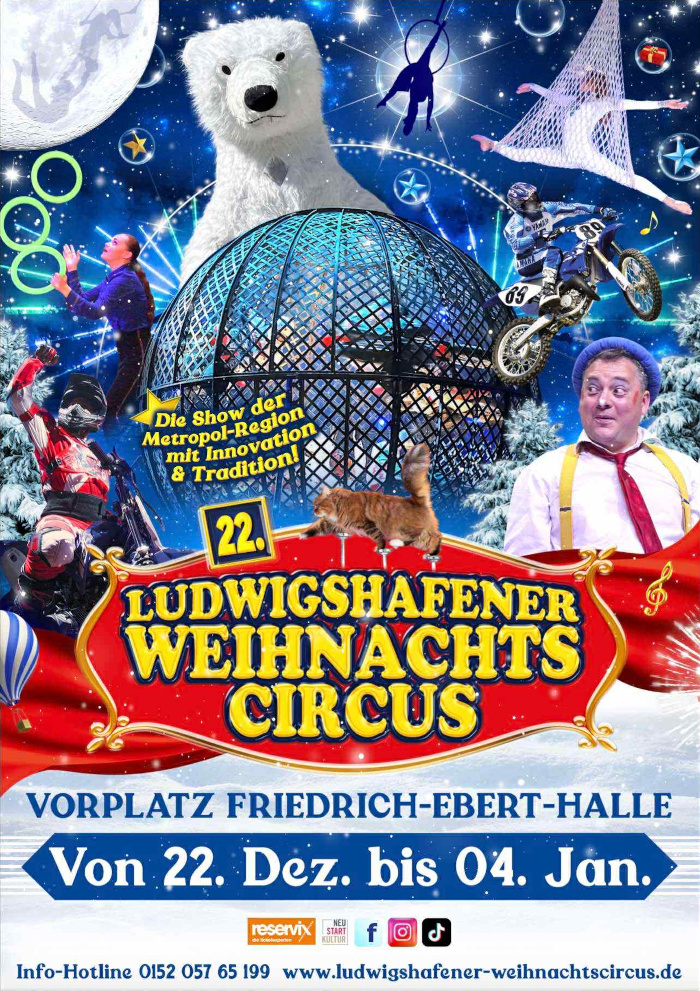 Plakat zum Ludwigshafener Weihnachtscircus 2024