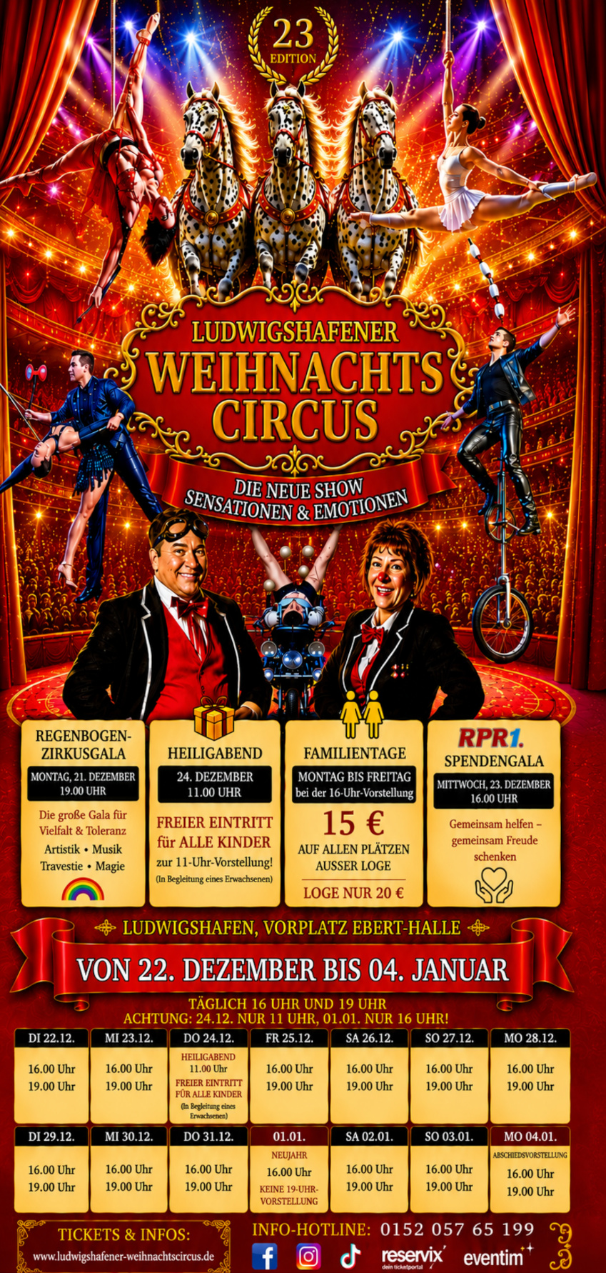 Flyer zum Ludwigshafener Weihnachtscircus 2026